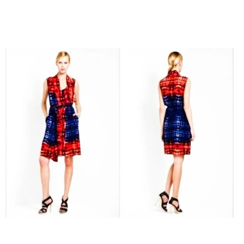 Stylish Red and Blue Women's Dress